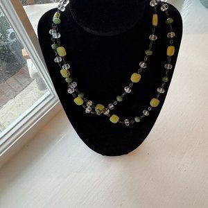 Vintage/Retired Silpada Green Jade & Crystal Necklace